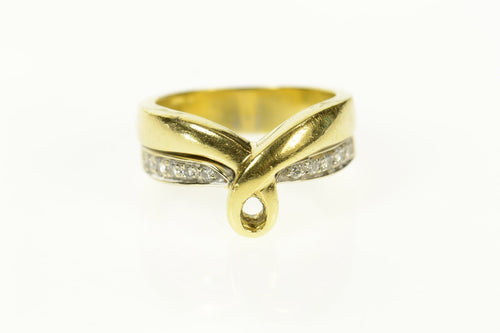 18K Ornate Diamond Loop Layered Statement Band Ring Size 7.75 Yellow Gold