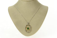 Load image into Gallery viewer, 18K 1.66 Ctw Emerald Diamond Two Tone Web Pendant White Gold