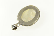 Load image into Gallery viewer, Sterling Silver Oval Moonstone Natural Cabochon Ornate Pendant