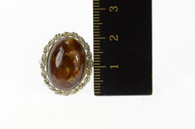 Load image into Gallery viewer, Sterling Silver Fire Agate Oval Cabochon Wrap Statement Ring Size 9