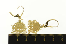 Load image into Gallery viewer, 14K Pier Coastal Watchtower Building Dangle Earrings Yellow Gold