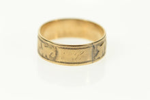 Load image into Gallery viewer, 14K Victorian Child&#39;s Engraved JS Monogram Band Ring Size 2.25 Yellow Gold