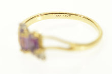 Load image into Gallery viewer, 14K Pear Amethyst Diamond Accent Bypass Ring Size 6 Yellow Gold