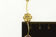 Load image into Gallery viewer, 14K Topaz Peridot Amethyst Flower Cluster Bracelet 6.75&quot; Yellow Gold