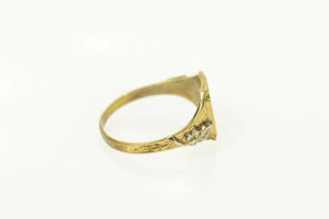 14K Art Deco Monogrammable Ornate Child's Ring Size 2.75 Yellow Gold