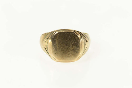 10K Art Deco Ornate Monogrammable Engravable Ring Size 8.25 Yellow Gold