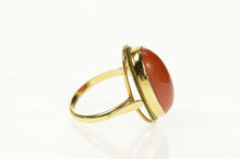 Load image into Gallery viewer, 18K Victorian Red Coral Cabochon Statement Ring Size 6.25 Yellow Gold
