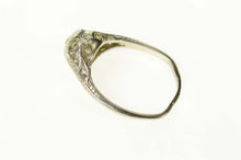 Load image into Gallery viewer, 18K Art Deco Diamond Filigree Engagement Ring Size 6.75 White Gold