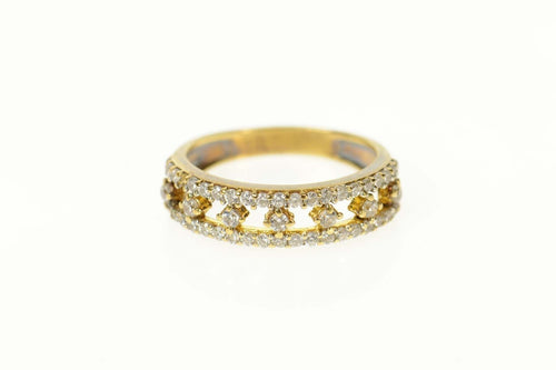 22K Classic Ornate CZ Stackable Wedding Band Ring Size 7 Yellow Gold