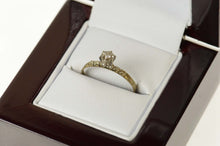 Load image into Gallery viewer, 14K Classic Diamond Inset Promise Ring Size 5.5 Yellow Gold