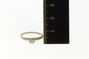 14K Classic Diamond Inset Promise Ring Size 5.5 Yellow Gold