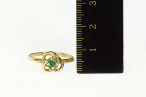 14K Emerald Twist Retro Knot Statement Ring Size 5.75 Yellow Gold