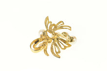 Load image into Gallery viewer, 14K Pearl Ornate Retro Floral Cluster Pin/Brooch Yellow Gold