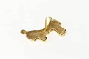 14K Stylized Dog Puppy Animal Lapel Pin/Brooch Yellow Gold