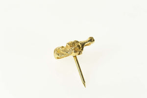 14K Diamond Accent Horse Head Lapel Pin/Brooch Yellow Gold