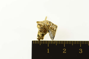 14K Diamond Accent Horse Head Lapel Pin/Brooch Yellow Gold