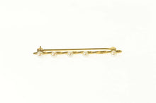 Load image into Gallery viewer, 14K Pearl Squared Twist Retro Bar Pin/Brooch Yellow Gold