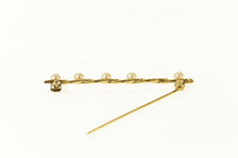 Load image into Gallery viewer, 14K Pearl Squared Twist Retro Bar Pin/Brooch Yellow Gold