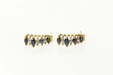 Load image into Gallery viewer, 10K Marquise Sapphire Diamond Accent Stud Earrings Yellow Gold