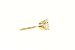 14K 0.49 Ct Diamond Solitaire Classic Stud Single Earring Yellow Gold