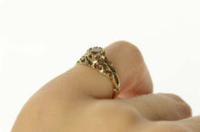 Load image into Gallery viewer, 14K Ornate Filigree CZ Retro Promise Engagement Ring Size 5 Yellow Gold