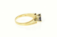 Load image into Gallery viewer, 10K Sapphire Diamond Cluster Accent Engagement Ring Size 6 Yellow Gold
