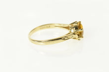Load image into Gallery viewer, 10K Three Stone Citrine Diamond Bypass Statement Ring Size 8 Yellow Gold