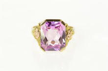 Load image into Gallery viewer, 10K Black Hills Syn. Pink Topaz Flower Statement Ring Size 8.25 Yellow Gold
