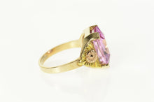Load image into Gallery viewer, 10K Black Hills Syn. Pink Topaz Flower Statement Ring Size 8.25 Yellow Gold