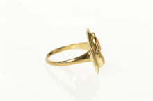 Load image into Gallery viewer, 10K Victorian Carved Coral Cameo Statement Ring Size 3.75 Yellow Gold