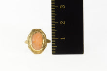 Load image into Gallery viewer, 10K Victorian Carved Coral Cameo Statement Ring Size 3.75 Yellow Gold