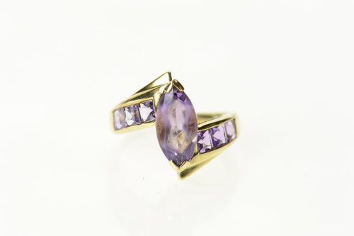 10K Marquise Princess Accent Bypass Statement Ring Size 5.25 Yellow Gold