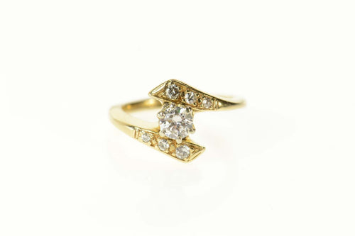 14K 0.46 Ctw Classic 1950's Diamond Engagement Ring Size 5.25 Yellow Gold