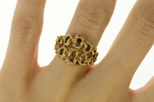 Load image into Gallery viewer, 18K Textured Oval Cluster Graduated Statement Ring Size 6.25 Yellow Gold
