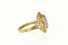 Load image into Gallery viewer, 14K Oval Opal Doublet Diamond Accent Cocktail Ring Size 6.5 Yellow Gold