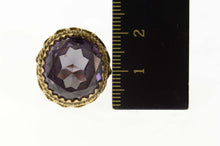 Load image into Gallery viewer, 14K Oval Amethyst Ornate 1940&#39;s Cocktail Ring Size 7.25 Yellow Gold