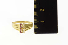 Load image into Gallery viewer, 14K Retro Diamond Ruby Cluster Elevated Ring Size 6.25 Yellow Gold