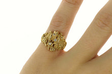 Load image into Gallery viewer, 14K Textured Diamond Graduated Statement Ring Size 4.25 Yellow Gold