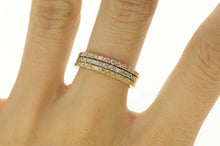 Load image into Gallery viewer, 14K 0.50 Ctw Diamond Tiered Tri Tone Band Ring Size 7.75 Yellow Gold