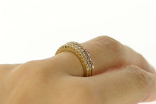 Load image into Gallery viewer, 14K 0.50 Ctw Diamond Tiered Tri Tone Band Ring Size 7.75 Yellow Gold