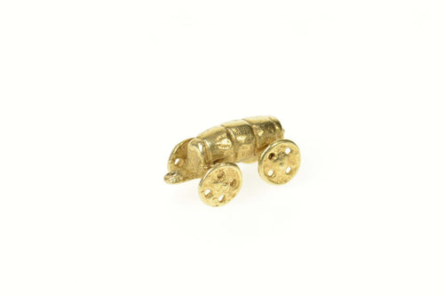 14K 3D Wood Oil Barrel Articulated Charm/Pendant Yellow Gold