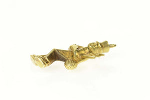 10K 3D Chimney Sweep Stylized Puffy Charm/Pendant Yellow Gold