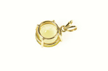 Load image into Gallery viewer, 14K Round Retro Citrine Solitaire Statement Pendant Yellow Gold