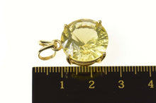 Load image into Gallery viewer, 14K Round Retro Citrine Solitaire Statement Pendant Yellow Gold