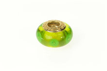 Load image into Gallery viewer, 14K Pandora Green Mystic Murano Glass Bead Charm/Pendant Yellow Gold