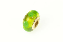 Load image into Gallery viewer, 14K Pandora Green Mystic Murano Glass Bead Charm/Pendant Yellow Gold