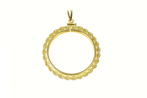 14K 1 oz. Gold Eagle $50 Gold Buffalo Coin Holder Pendant Yellow Gold