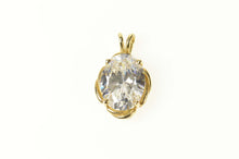 Load image into Gallery viewer, 14K Royal Asscher Oval Cut Solitaire CZ Statement Pendant Yellow Gold