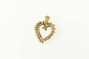 10K Classic Two Tone Heart Love Symbol Pendant Yellow Gold