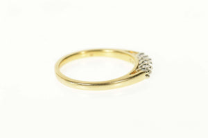 14K Classic Diamond Petitee Trellis Wedding Band Ring Size 7.25 Yellow Gold